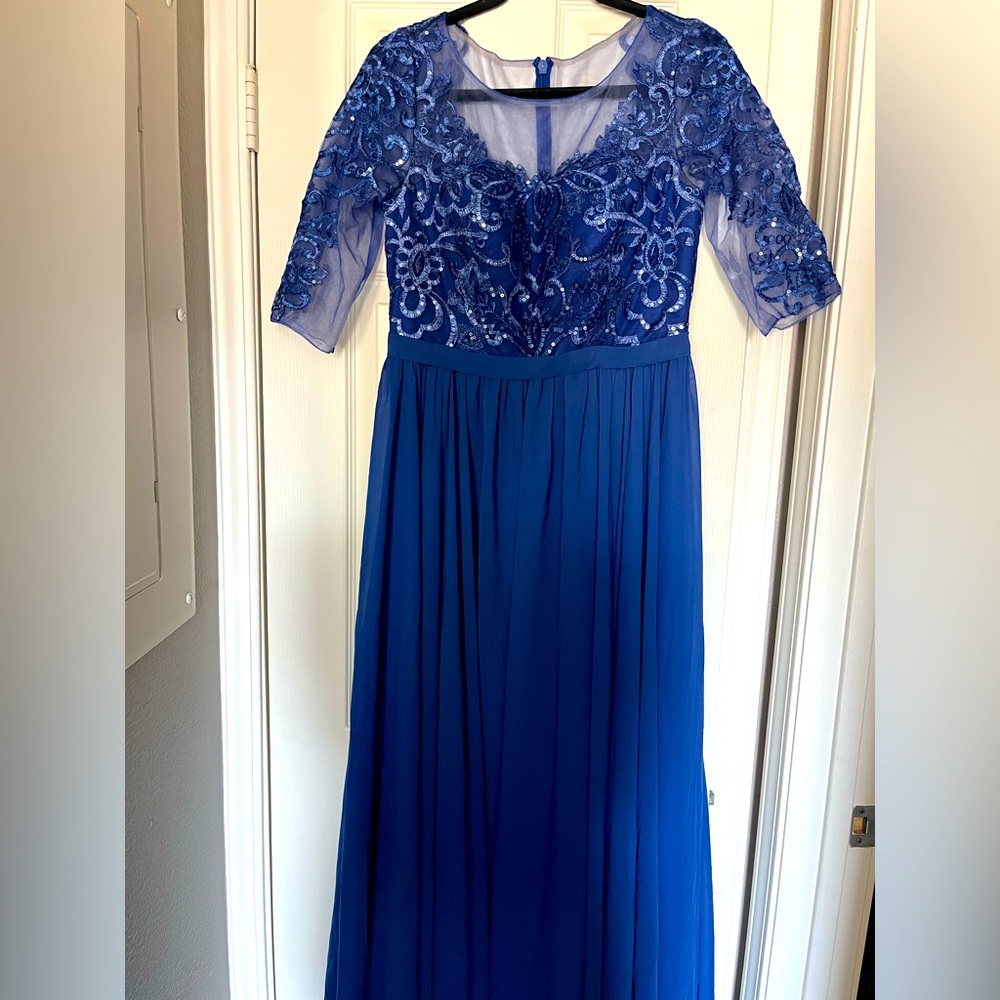 JJs House Royal Blue Lace Wedding Dress